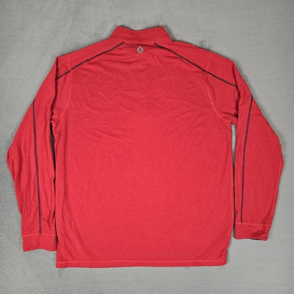 Tasc Performance 1/4 Zip‎ Pullover Mens XL Red Stretch Bamboo Cotton Blend Golf
